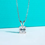 AnuJewel 2ct/3ct/4ct/5ct D Color Asscher Cut Moissanite Diamond Pendant Necklace 925 Sterling Silver Jewelry Gifts for Women