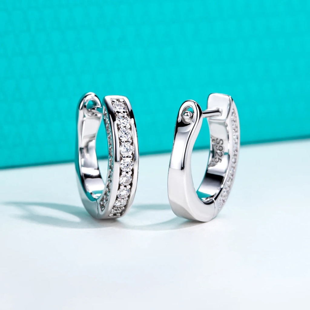 AnuJewel 0.56cttw Luxury Moissanite Ear Hoop Earrings 925 Sterling Silver Earring For Woman Wedding Engagement Jewelry Wholesale