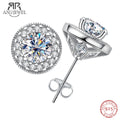 2.4cttw vintage moissanite stud earrings, 18K gold S925 — Aurora Moissanite