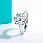 The Lota Ring — 3ct lotus moissanite, front view — Aurora Moissanite
