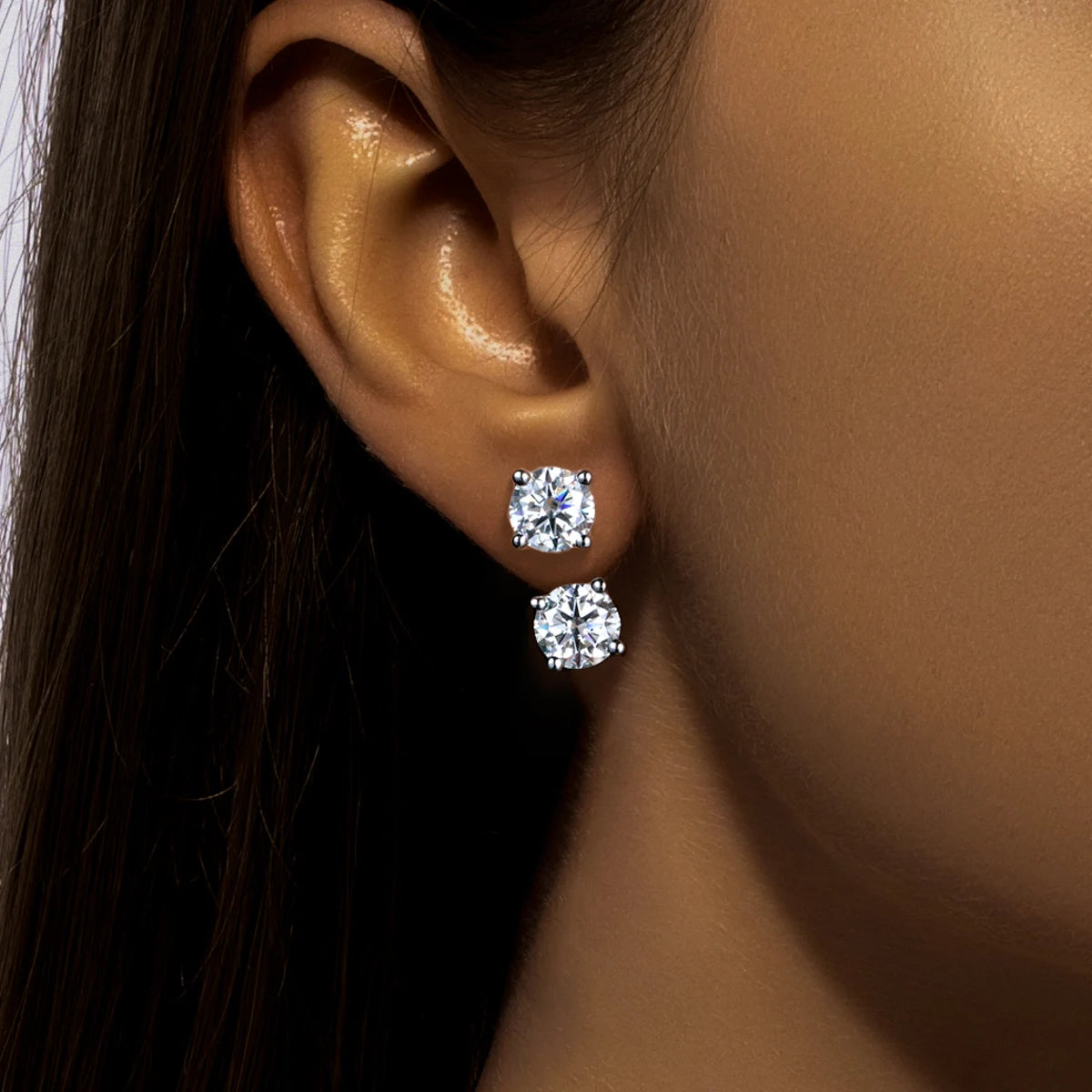 AnuJewel 2.4cttw D Color Moissanites Classic Hoop Earring for Women 925 Sterling Silver Jewelry Multipurpose Earrings for Women