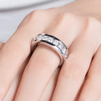 4mm eternity band top view, moissanite set all around — Aurora Moissanite