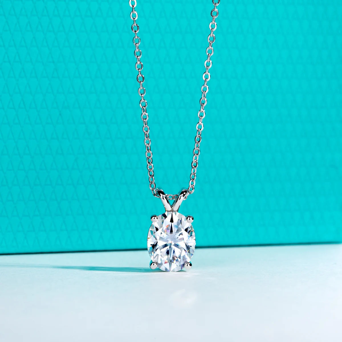 AnuJewel 2ct/3ct/4ct/5ct D Color Oval Cut Moissanite Pendant Necklace 925 Sterling Silver Valentine's Day Gifts for Women