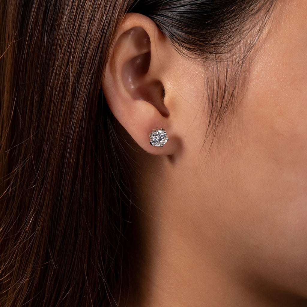 AnuJewel 2cttw D Color Moissanite Diamond Lotus Stud Earrings 925 Sterling Silver Flower Earrings For Woman Gifts Wholesale