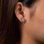 AnuJewel 2cttw D Color Moissanite Diamond Lotus Stud Earrings 925 Sterling Silver Flower Earrings For Woman Gifts Wholesale