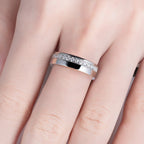 The Moss Band — moissanite wedding band, S925, sizes 6–12 — Aurora Moissanite