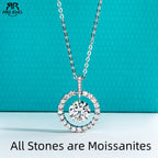 AnuJewel 3ct D Color Moissanite Diamond Halo Pendant Necklace 925 Sterling Silver Valentine's Day Gifts Jewelry Wholesale