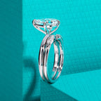 The Skye Ring lifestyle — pear moissanite bridal set worn on finger — Aurora Moissanite