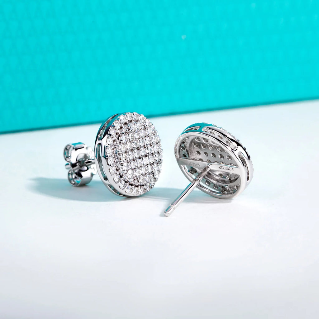 The Flux Earrings — 0.9cttw moissanite cluster stud, S925 — Aurora Moissanite