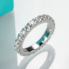 Moissanite 3.5ct D color VVS1 ring set with eternity band — Aurora Moissanite