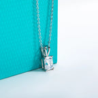 AnuJewel 2ct/3ct/4ct/5ct D Color Radiant Cut Moissanite Diamond Pendant Necklace 925 Sterling Silver Jewelry Gifts for Women