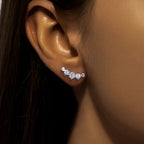 AnuJewel 1.04cttw Moissanite Stud Earrings 925 Sterling Silver Gold Plated Lab Created Diamond Smile Earrings For Women Jewelry