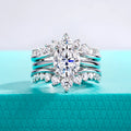 The Neva Ring worn — 3ct oval moissanite bridal set, 18K gold — Aurora Moissanite