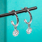 Moissanite drop studs 2cttw D color VVS1, 18K gold — Aurora Moissanite