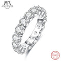 4mm 5cttw moissanite full eternity band, 18K white gold plated S925 — Aurora Moissanite