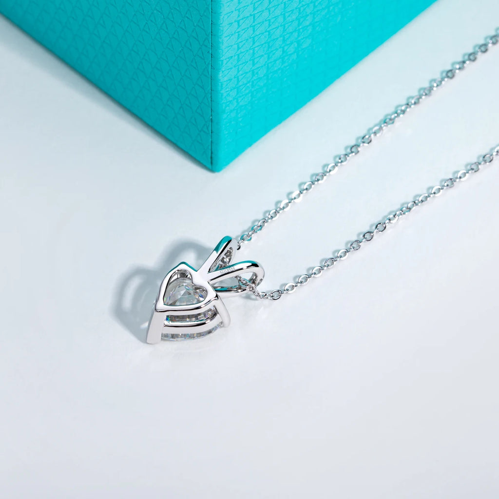 AnuJewel 2ct/3ct/4ct/5ct D Color Heart Cut Moissanite Pendant Necklace 925 Sterling Silver Valentine's Day Gifts for Women