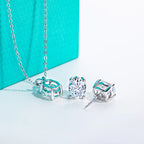 AnuJewel 2-5ct Oval Moissanite Necklace 0.5-3ct Earrings 925 Sterling Silver 18k Gold Plated Wedding Jewelry Set Woman Gifts