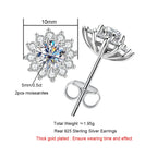 The Fleur Earrings — 1ct sunflower moissanite studs, front — Aurora Moissanite