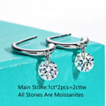 The Aura Earrings — 2cttw moissanite drop studs, 18K gold — Aurora Moissanite