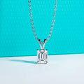AnuJewel 2ct/3ct/4ct/5ct D Color Emerald Cut Moissanite Diamond Pendant Necklace 925 Sterling Silver Jewelry Gifts for Women