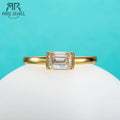 1ct emerald cut moissanite ring, 14K yellow gold S925 — Aurora Moissanite