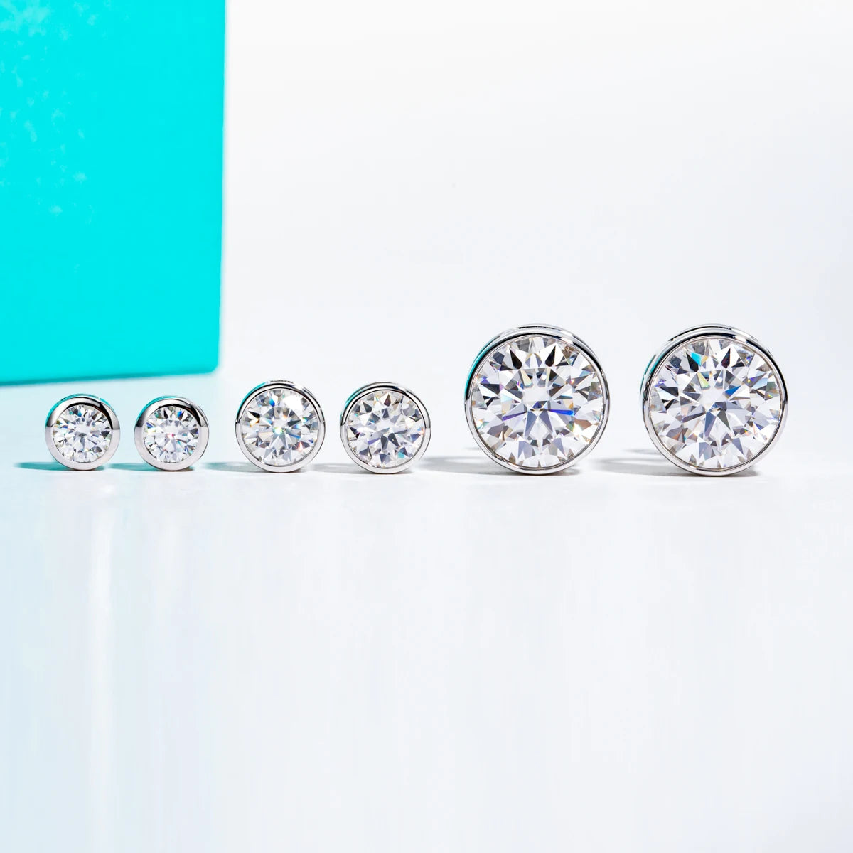 AnuJewel 1ct 2ct Total D Color Round Moissanite 18K Gold Plated Stud Earrings Stud Earrings  For Woman