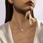 AnuJewel 0.5ct/1ct/2ct/3ct D Color Oval Cut Moissanite Bezel Pendant Necklace 925 Sterling Silver Valentine's Day for Women