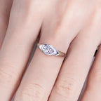 The Kade Ring lifestyle — 2.5ct pear moissanite tension mount worn on finger — Aurora Moissanite