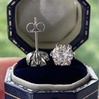 AnuJewel 2cttw D Color Moissanite Diamond Lotus Stud Earrings 925 Sterling Silver Flower Earrings For Woman Gifts Wholesale