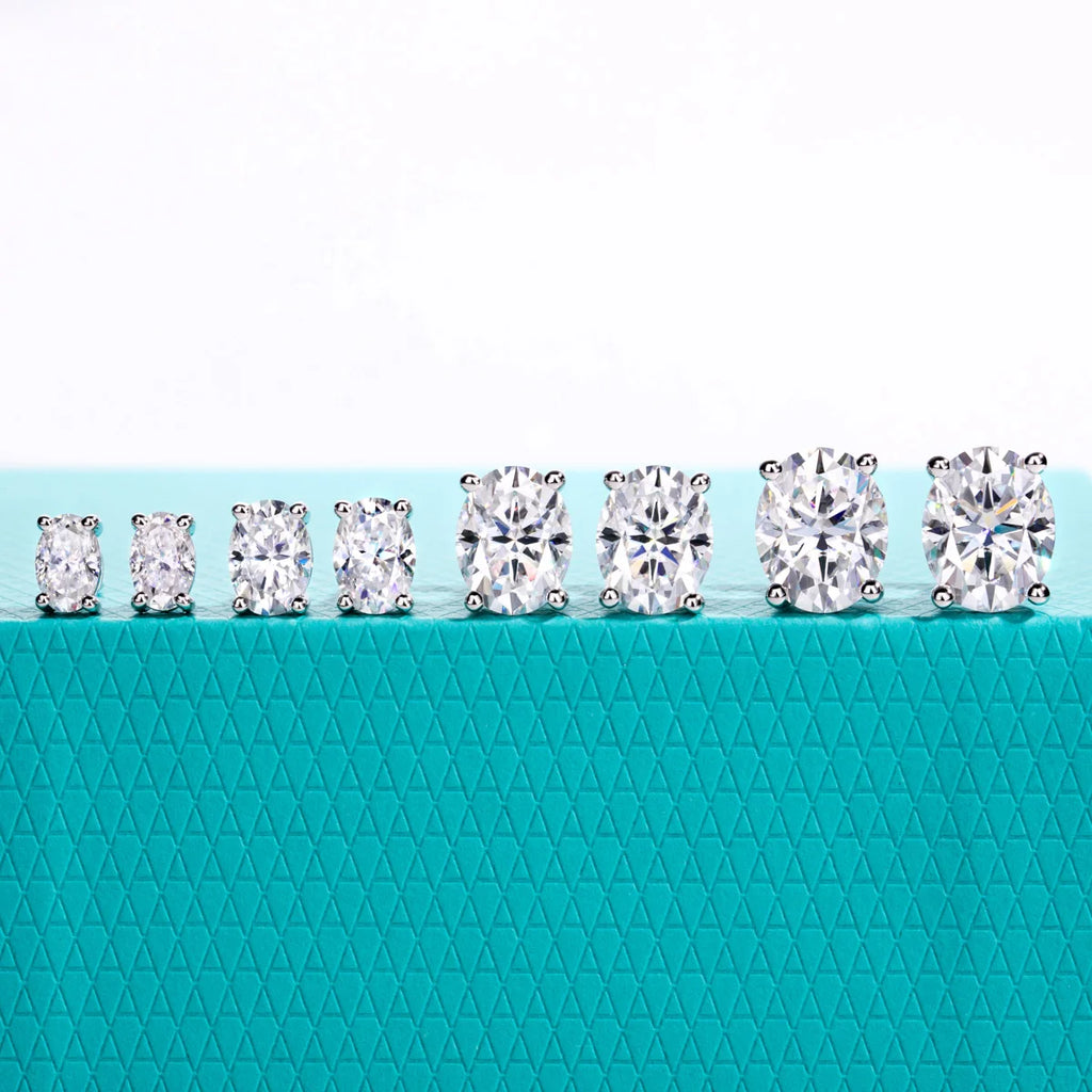 The Lume Earrings lifestyle — moissanite studs worn — Aurora Moissanite