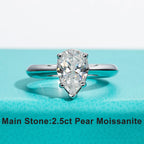 The Zara Ring worn — 2.5ct pear moissanite solitaire engagement ring — Aurora Moissanite