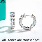 AnuJewel 2.6cttw(3mm)/6cttw(4mm) D Color Moissanites Hoop Earrings 925 Sterling Silver Luxury Huggie Earring for Women Jewelry