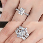 Radiant moissanite solitaire top view, 3ct D color rectangular cut — Aurora Moissanite