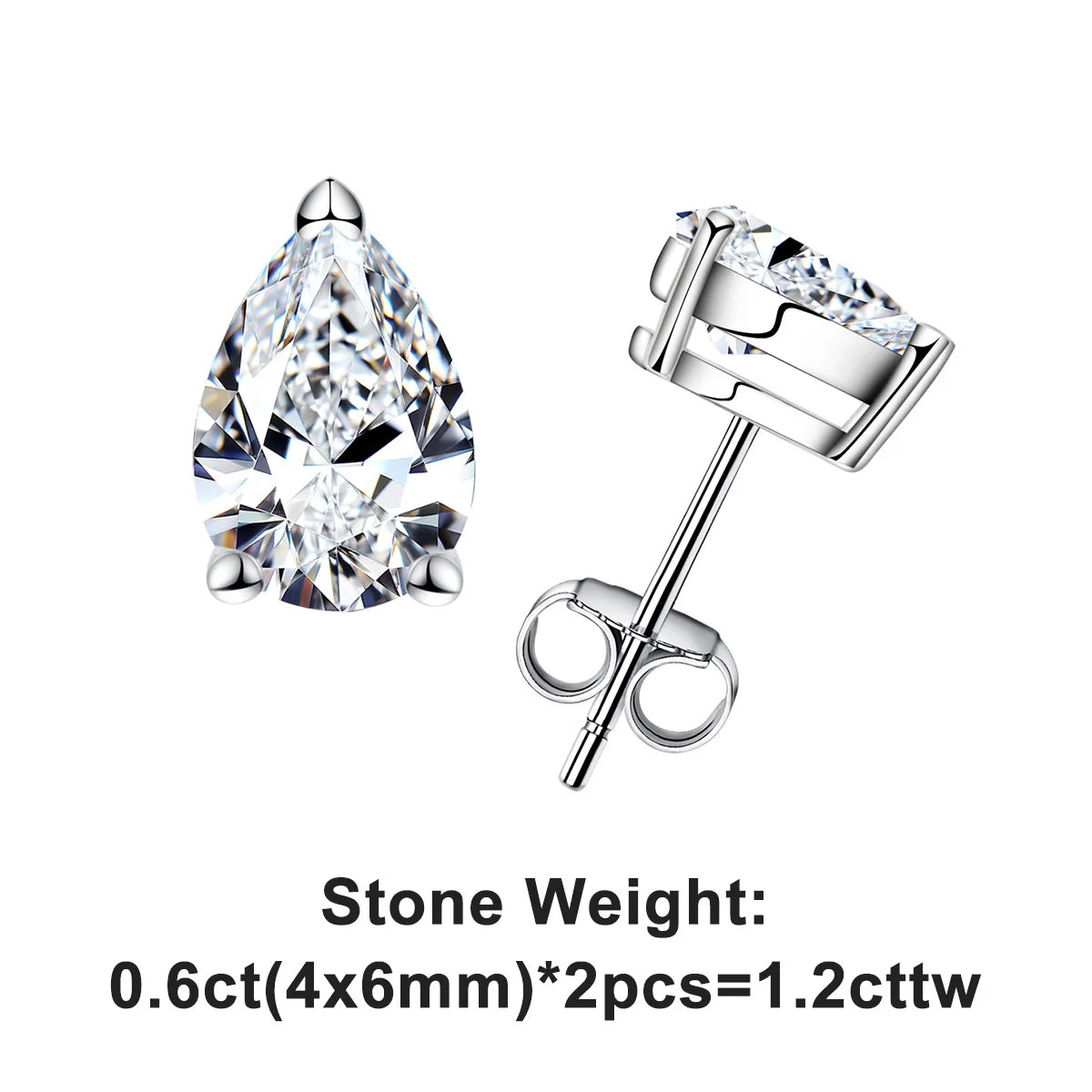 AnuJewel 10K Gold Post 5/2/1.2ct Pear Cut Moissanite Stud Earrings Anti-allergy Eearrings For Women Jewelry Wholesale