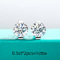 AnuJewel 1cttw-6cttw Moissanites Earrings 925 Sterling Silver D Color VVS1 Moissanite Classic Stud Earrings for Woman Jewelry