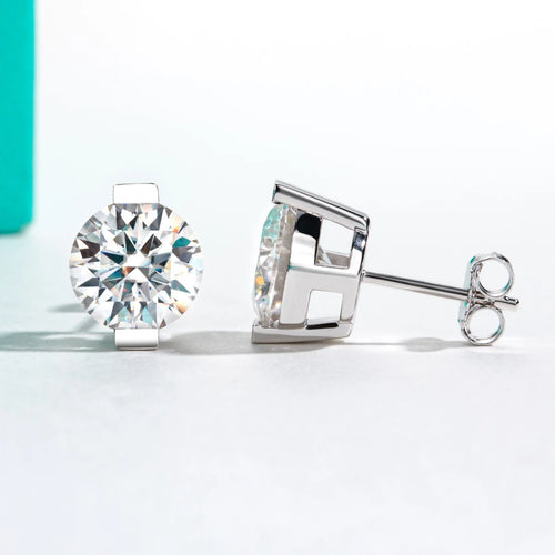 AnuJewel 1cttw-6cttw Moissanites Earrings 925 Sterling Silver D Color VVS1 Moissanite Classic Stud Earrings for Woman Jewelry