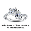 The Arden Ring worn — 2ct heart cut moissanite twins toi et moi ring — Aurora Moissanite