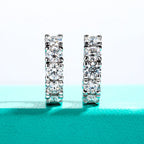 AnuJewel 2.6cttw(3mm)/6cttw(4mm) D Color Moissanites Hoop Earrings 925 Sterling Silver Luxury Huggie Earring for Women Jewelry