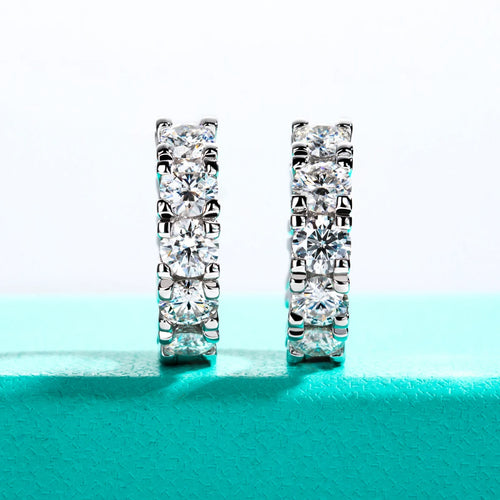 AnuJewel 2.6cttw(3mm)/6cttw(4mm) D Color Moissanites Hoop Earrings 925 Sterling Silver Luxury Huggie Earring for Women Jewelry