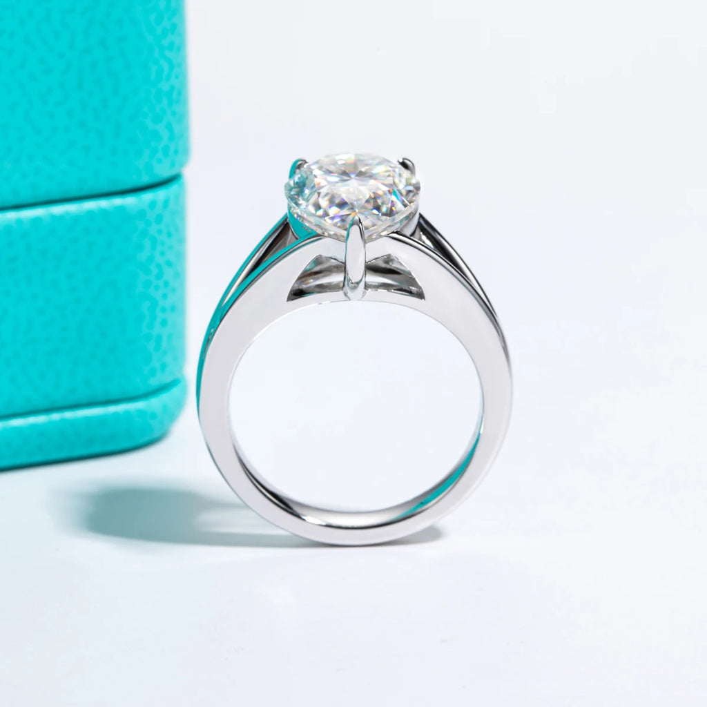 Pear cut moissanite 5ct D color VVS1, largest pear in Aurora lineup — Aurora Moissanite