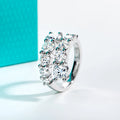 The Helix Band worn — 4.2cttw moissanite wedding band, D color VVS1, S925 silver — Aurora Moissanite