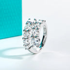 The Helix Band worn — 4.2cttw moissanite wedding band, D color VVS1, S925 silver — Aurora Moissanite