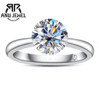 Round moissanite invisible setting engagement ring, 18K gold plated S925 — Aurora Moissanite
