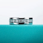 4mm eternity band moissanite D color VVS1, unisex ring — Aurora Moissanite