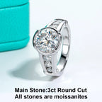The Iden Ring worn — 3ct round moissanite, 18K gold, sizes 5–10 — Aurora Moissanite