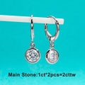 AnuJewel Moissanite Hoop Women's Earrings Huggies  925 Sterling Silver 2cttw Lab Created Diamond Drop Earrings Jewelry Wholesale
