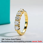 The Wave Band — moissanite 5-stone band, 18K white gold plated version — Aurora Moissanite