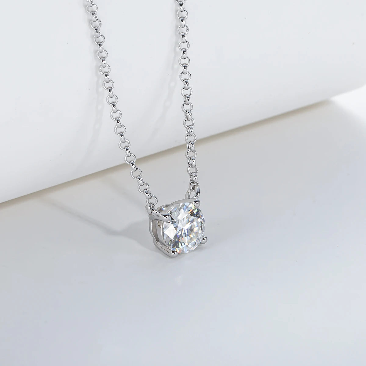 The Sol Pendant — round moissanite solitaire pendant, multiple carat options, 18K gold — Aurora Moissanite