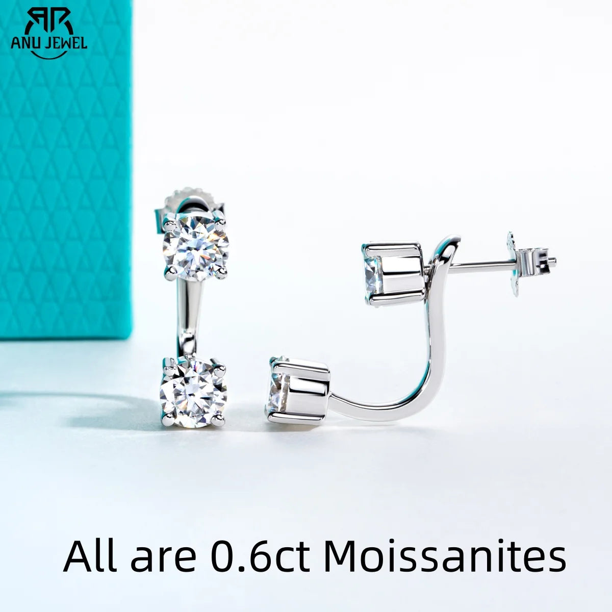 AnuJewel 2.4cttw D Color Moissanites Classic Hoop Earring for Women 925 Sterling Silver Jewelry Multipurpose Earrings for Women
