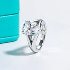 The Lark Ring — 5ct pear moissanite solitaire, front view — Aurora Moissanite
